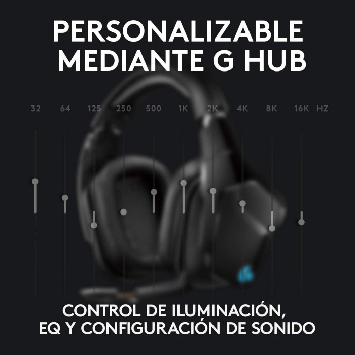 Audifonos Gamer Logitech G935 RGB Lightsync (Sonido 7.1, USB, Negro)
