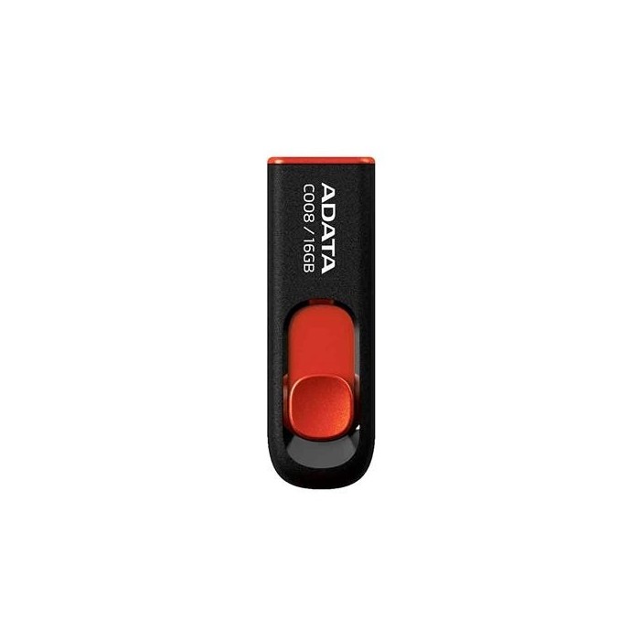 Pendrive Adata 16GB USB 2.0 Negro/Rojo C008 (AC008-16GB-RKD)