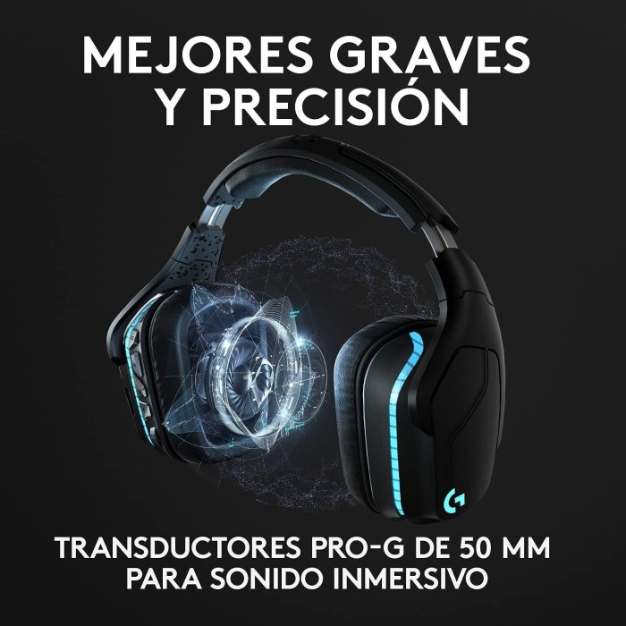 Audifonos Gamer Logitech G935 RGB Lightsync (Sonido 7.1, USB, Negro)