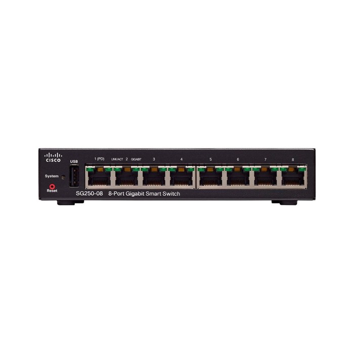 SWITCH SMART CISCO SG250-08 8 PORT GIGABIT (SG250-08-K9-NA)