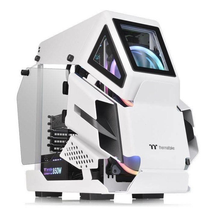 Gabinete Gamer Thermaltake AH T200, Micro-Case, Micro-ATX, Mini-ITX, Vidrio templado, Color blanco