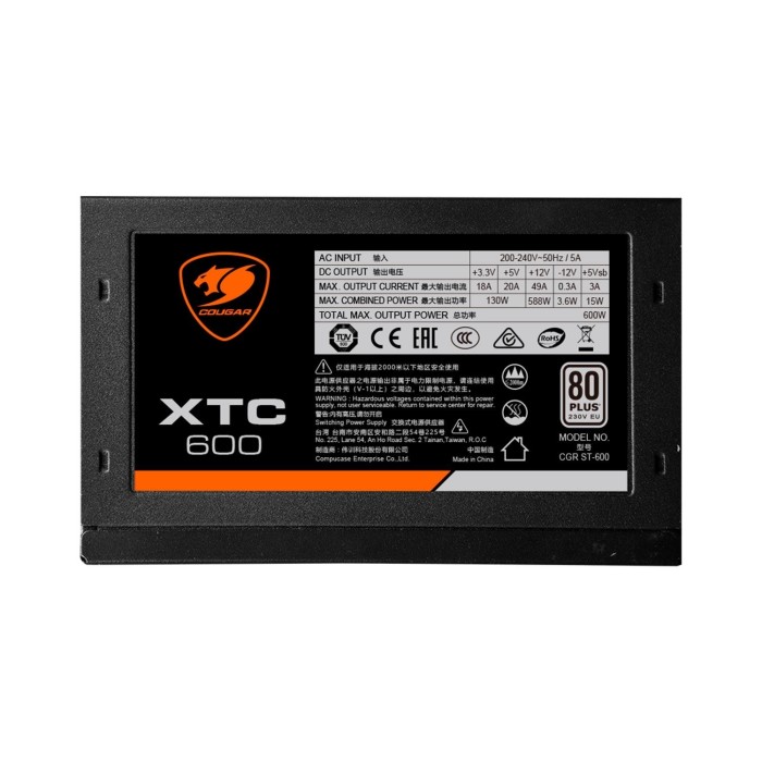 Fuente de poder Cougar XTC600 watt 12V