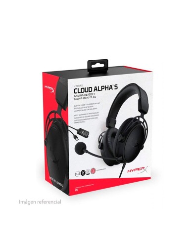 Audífonos gamer HyperX Cloud Alpha S Negro 7.1 Surround - PC y PS4 (HX-HSCAS-BK/WW)