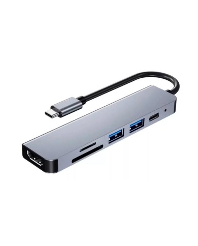 Adaptador HUB Multipuertos USB-C 6 EN 1