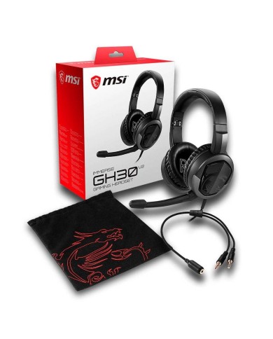 Audifonos Gamer MSI Inmerse Gh30 V2 Micrófono Extraible, 3.5mm, Negro