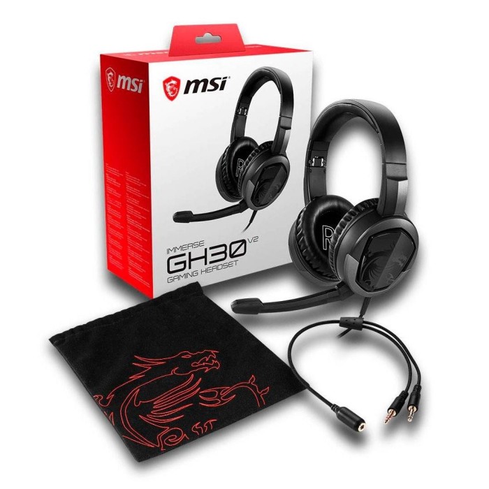 Audifonos Gamer MSI Inmerse Gh30 V2 Micrófono Extraible, 3.5mm, Negro