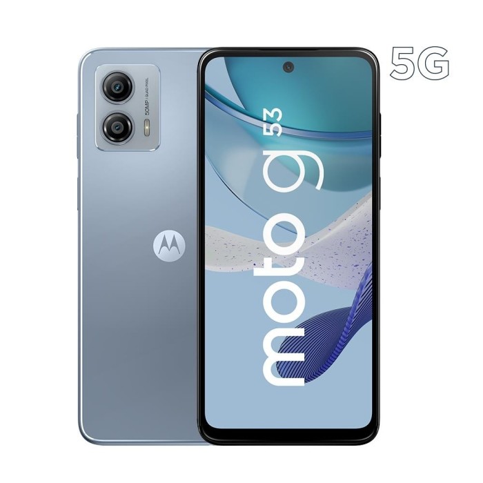 Smartphone Motorola Moto G53, 5G, RAM 6GB, 128GB, Android 13, Opal Silver