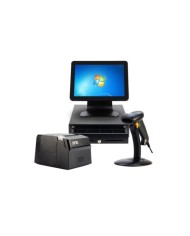 Kit POS All-in-One Barpos J200 + Lector Barra 3300 + Impresora de etiquetas + Gaveta de dinero