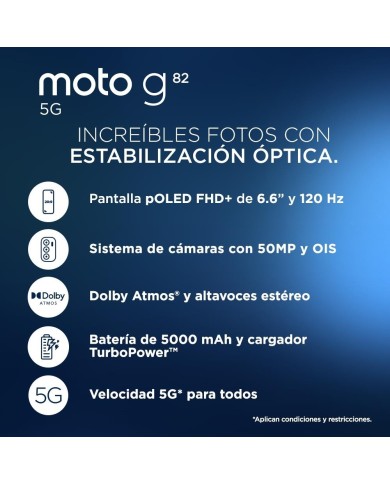 Smartphone Motorola Moto G82, RAM 6GB, 128GB, Android 12, Blanco