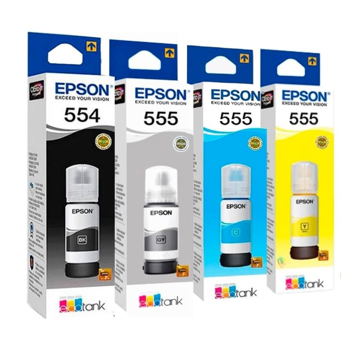 Pack de tintas Epson T554 - T555 para Ecotank L8160 L8180