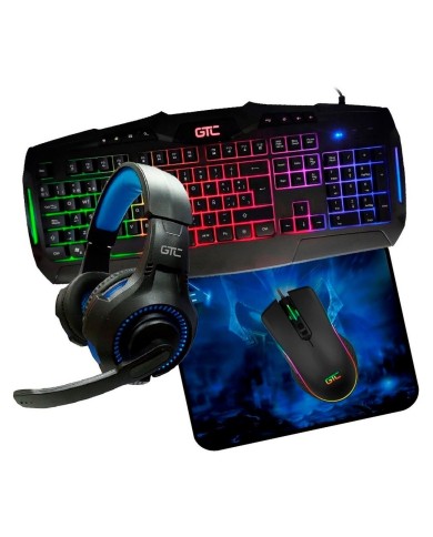 Kit Gamer GTC Teclado + Mouse + Auricular + Mousepad CBG-014