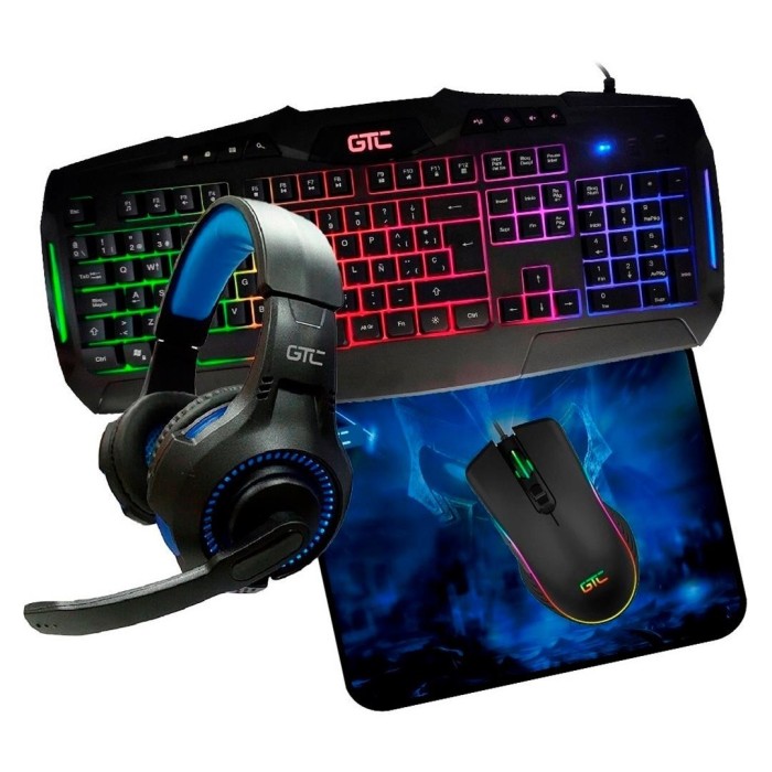 Kit Gamer GTC Teclado + Mouse + Auricular + Mousepad CBG-014