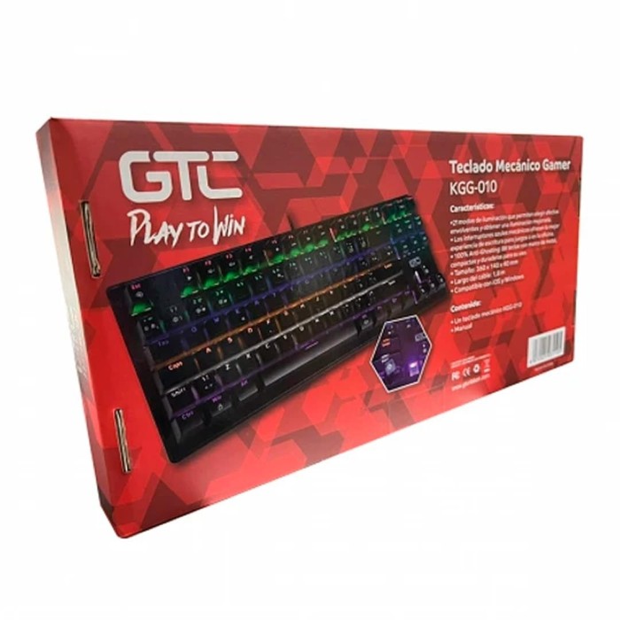 Teclado Mecánico GTC KGG-010 Switch Blue, Español, Negro