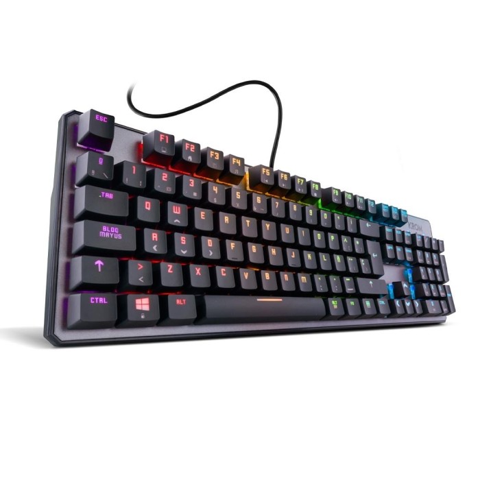 Teclado mecánico Krom Kernel RGB, Switch Red, USB, Negro