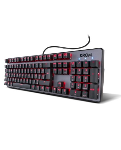 Teclado mecánico Krom Kernel RGB, Switch Red, USB, Negro
