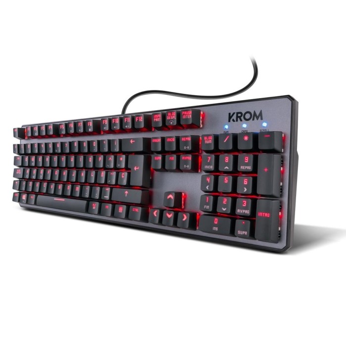 Teclado mecánico Krom Kernel RGB, Switch Red, USB, Negro