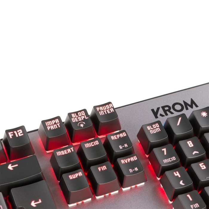 Teclado mecánico Krom Kernel RGB, Switch Red, USB, Negro