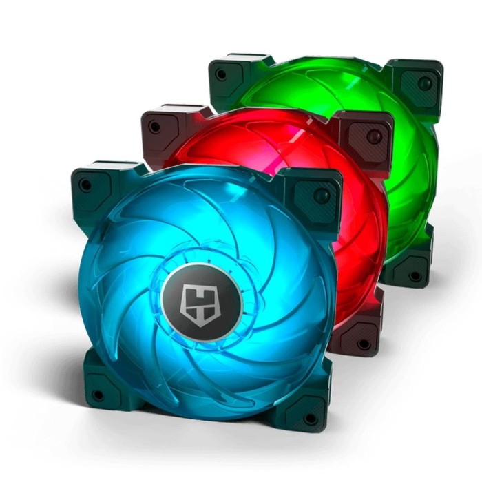 Pack 3 Ventiladores Nox Hummer H-SYNC de 120mm RGB, Control Remoto)