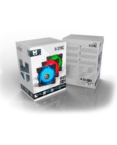 Pack 3 Ventiladores Nox Hummer H-SYNC de 120mm RGB, Control Remoto)