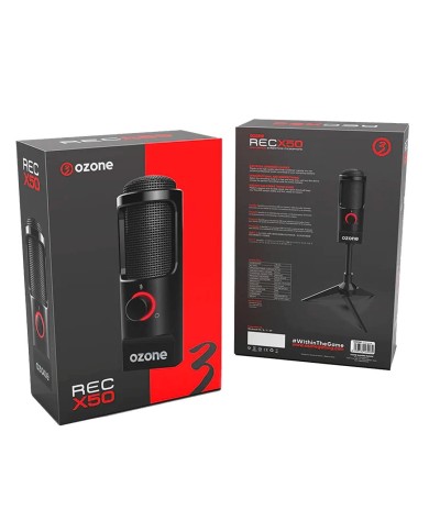 Micrófono Streaming Ozone REC X50 USB con trípode
