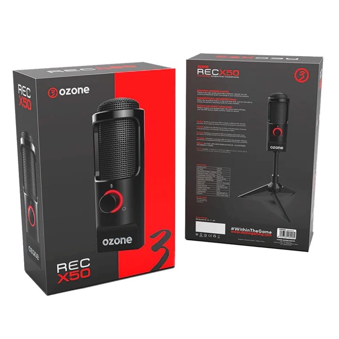 Micrófono Streaming Ozone REC X50 USB con trípode