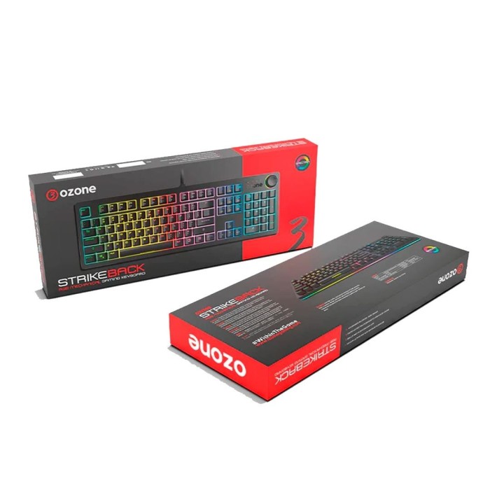 Teclado mecánico Ozone Strikeback RGB, Switch Kailh Red, Español, Grafito