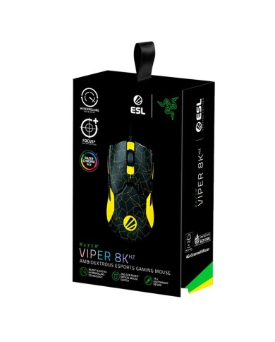 Mouse gamer Razer Viper 8KHz Edición ESL 20.000 DPI, 8 botones