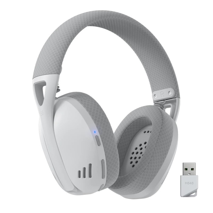 Audífonos gamer inalámbricos Redragon Ire Pro H848 White Grey Bluetooth, USB