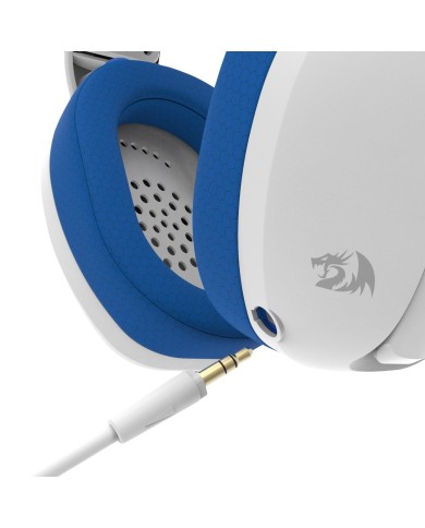 Audífonos gamer inalámbricos Redragon Ire Pro H848 White Blue Bluetooth, USB
