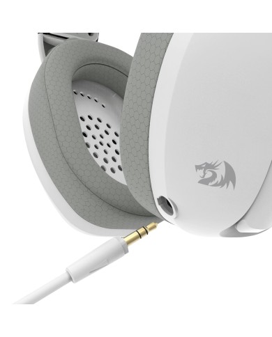 Audífonos gamer inalámbricos Redragon Ire Pro H848 White Grey Bluetooth, USB