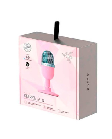 Micrófono Streaming Razer Seiren Mini Ultra Quartz,  Condensador Compacto USB
