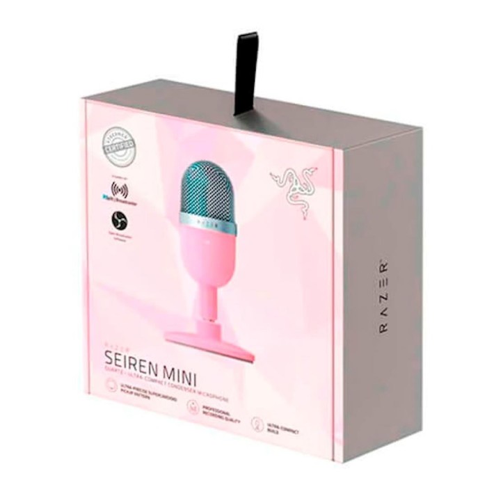 Micrófono Streaming Razer Seiren Mini Ultra Quartz,  Condensador Compacto USB
