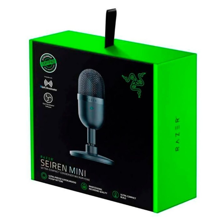 Micrófono Streaming Razer Seiren Mini Ultra Black, Condensador Compacto USB