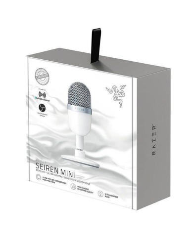Micrófono Streaming Razer Seiren Mini Ultra Mercury White,  Condensador Compacto USB