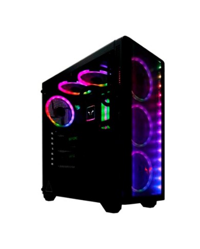 Gabinete Riotoro CR110TGS + Tira LED RGB ATX, Vidrio templado, Fan 120mm x1 (ventiladores no incluidos)