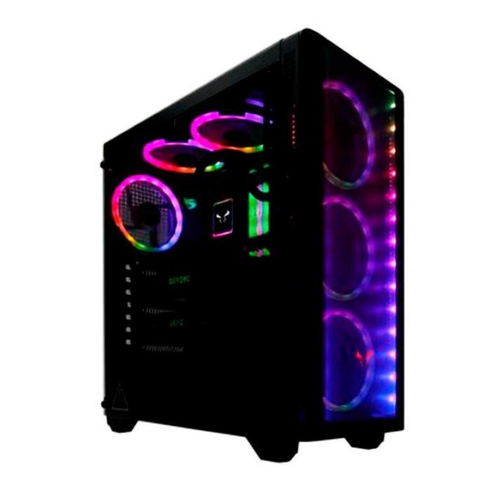 Gabinete Riotoro CR110TGS + Tira LED RGB ATX, Vidrio templado, Fan 120mm x1 (ventiladores no incluidos)