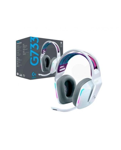 Audífonos Gamer Logitech G733 LightSpeed Wireless (RGB, Dongle USB, Blanco)