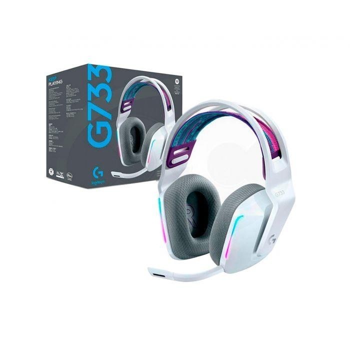 Audífonos Gamer Logitech G733 LightSpeed Wireless (RGB, Dongle USB, Blanco)
