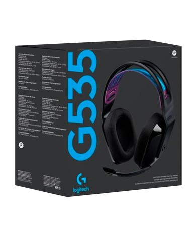 Audífonos Gamer Logitech G535 Lightspeed (Dongle USB, PC/ PS5, Negro)