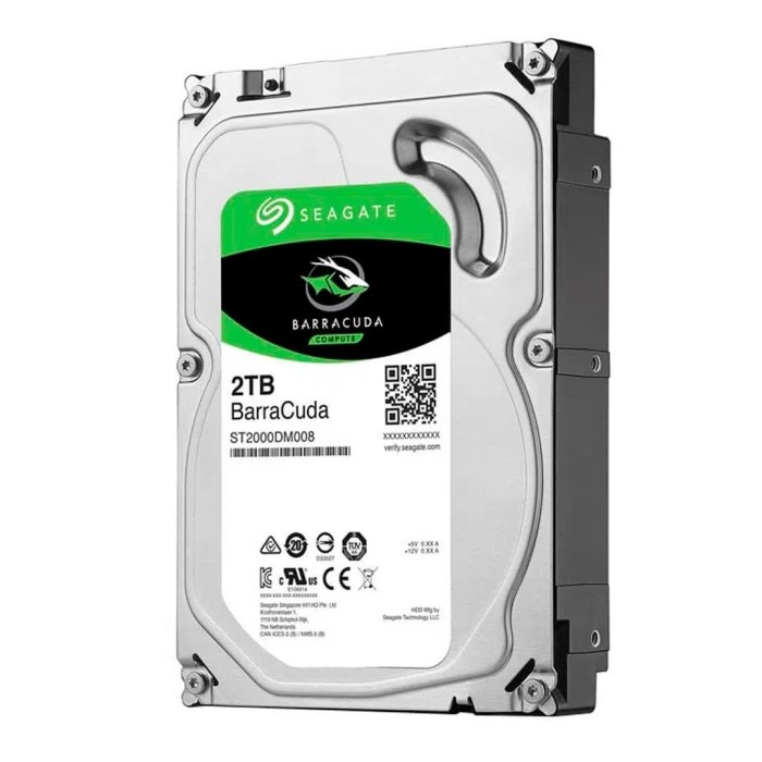 Disco duro interno Seagate Barracuda 2 TB HDD 3.5" SATA 6Gb/s 7200 rpm