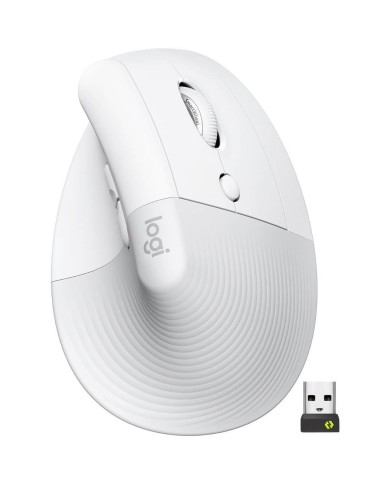 Mouse Ergonómico Logitech Lift, 6 Botones, 4000 DPI, Bluetooth, Blanco/Gris