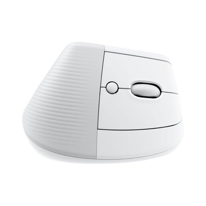 Mouse Ergonómico Logitech Lift, 6 Botones, 4000 DPI, Bluetooth, Blanco/Gris