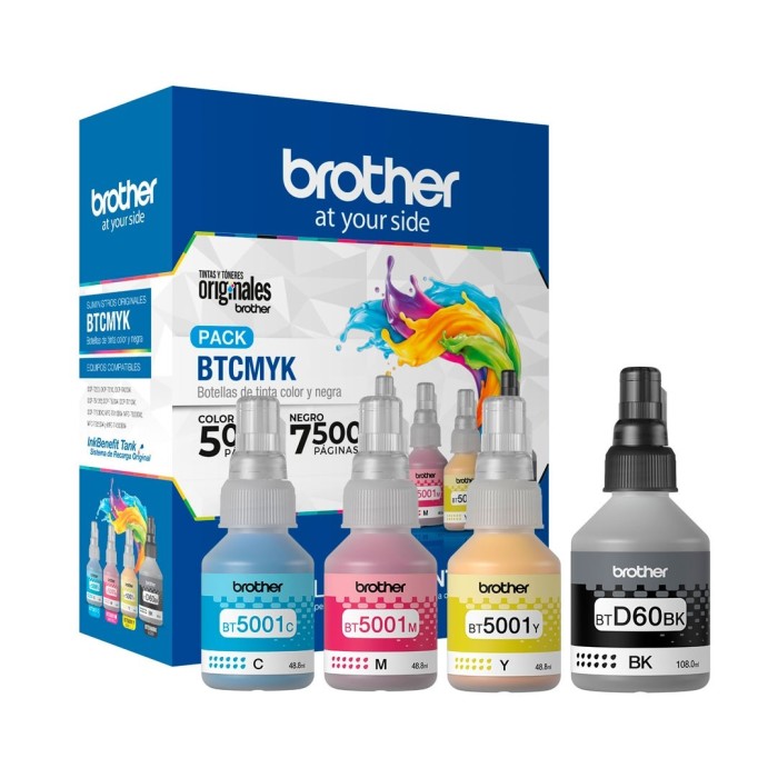 Pack de 4 Tintas Brother Negro + Colores BTCMYK (Negro + CMY)