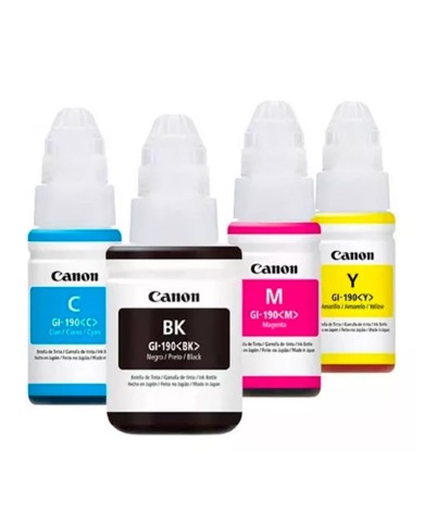 Pack Tintas Canon GI-190 Negro + Colores Originales