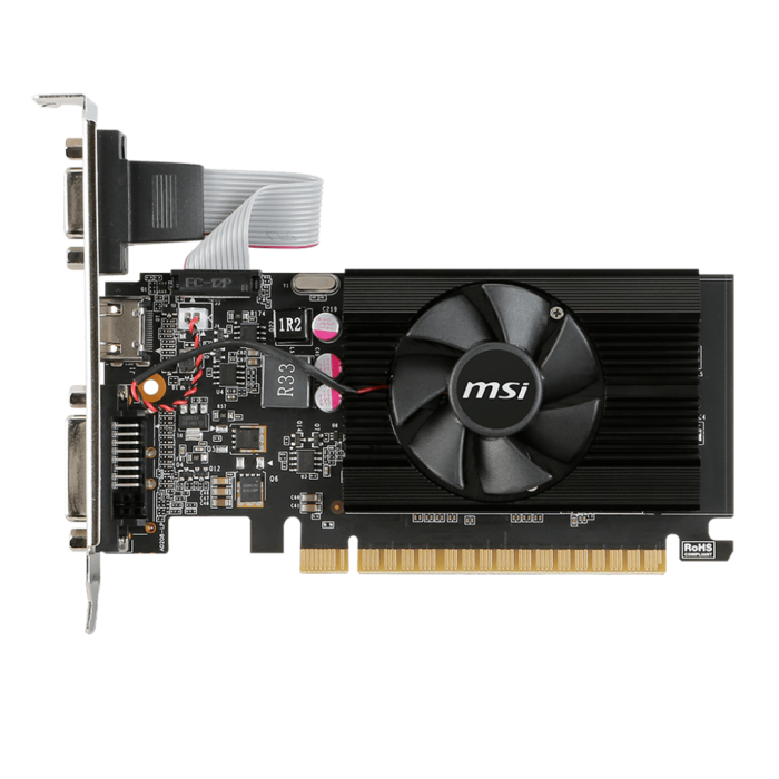 Tarjeta de video GT 710 2GD3 L,  2 GB DDR3, 1600MHz, 64-bit, PCI-e 2.0 x16