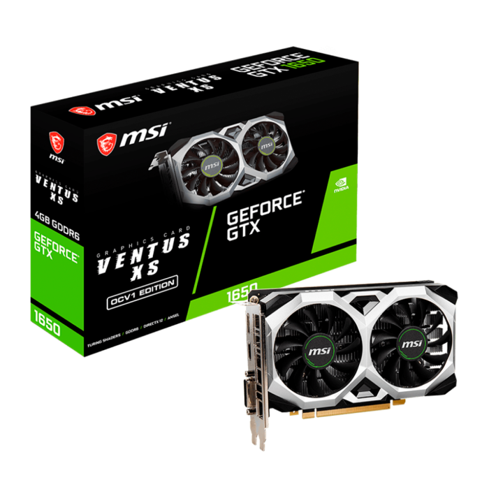 Tarjeta de video GeForce GTX 1650 D6 VENTUS XS OCV1, 4GB GDDR6, 128-bit, PCI-e x16 3.0