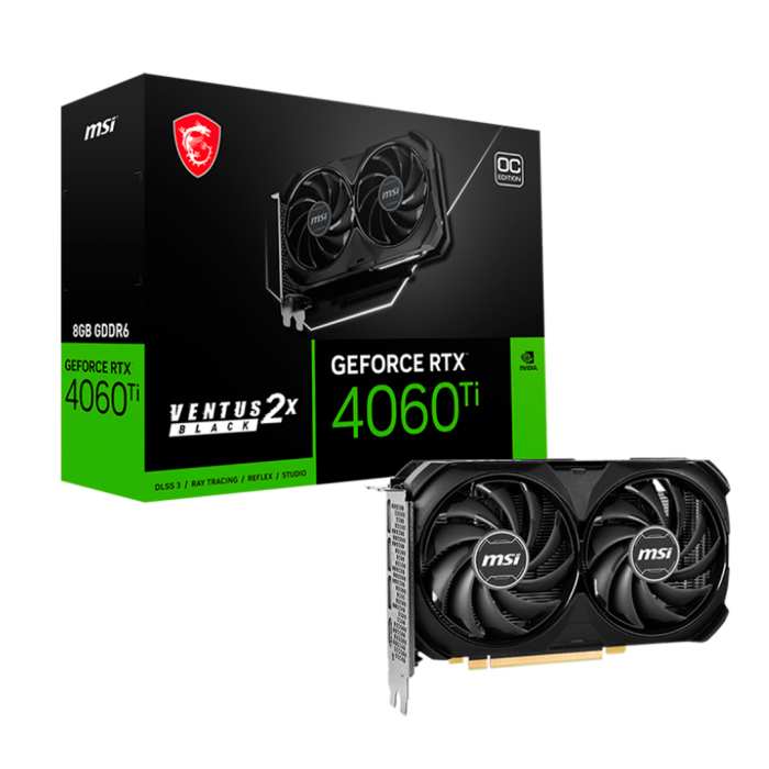 Tarjeta de video GeForce RTX 4060 Ti VENTUS 2X BLACK 8GB GDDR6, 128-bit, PCI-e Gen 4