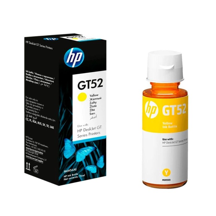 Botella de Tinta HP GT52 Amarillo Original 70 ml