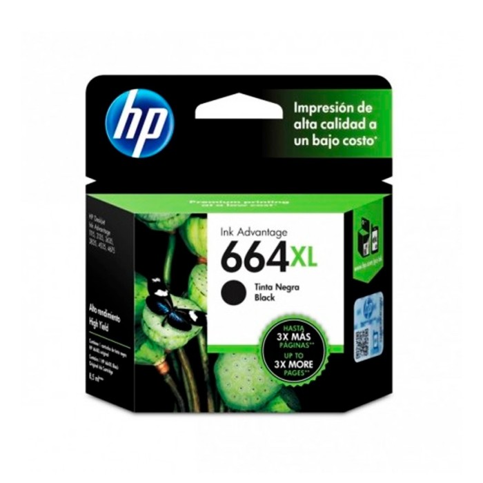 Cartucho de Tinta HP 664XL Negra Original