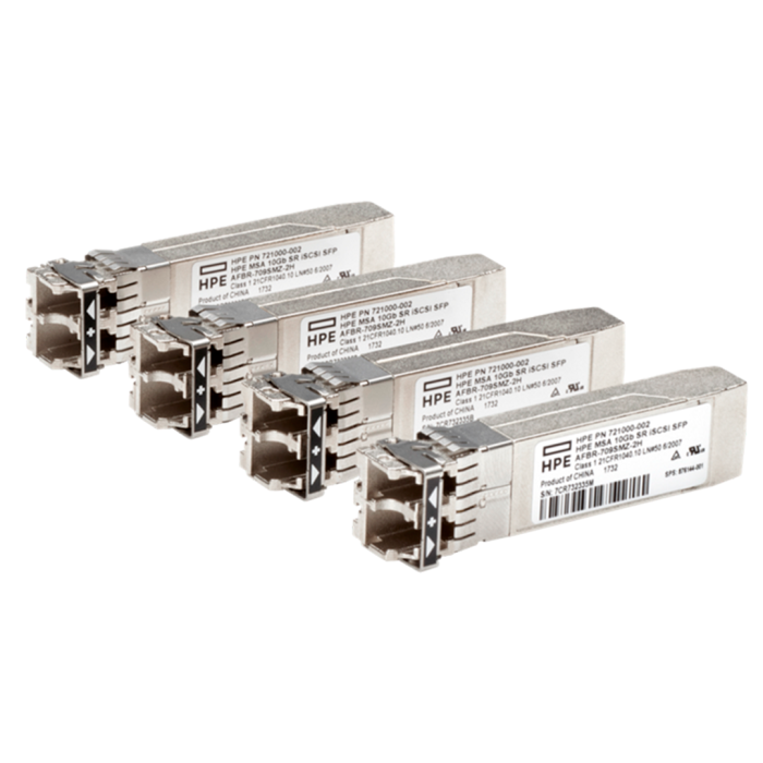 Pack de 4 transceptores HPE MSA SFP+ iSCI de corto alcance de 10 Gb